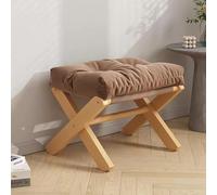 Petit tabouret pliable et repose-pieds rembourré - Banc bas polyvalent pour le salon, le changement de chaussures, un usage domestique - Élégant et compact (couleur : Geel A)