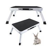 Petit tabouret pliable, marchepied en acier durable pour cuisine, caravane, jardin extérieur, plateforme d'escalier légère avec 4 boutons de sécurité, peut supporter jusqu'à 150 kg