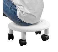 Petit tabouret roulant avec poulie et roue - Tabouret de pédicure pivotant à 360 degrés - Siège bas rotatif - Portable pour la maison, le spa, le salon de manucure
