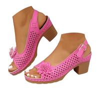 Petit Talon Sandales Femme été Sandale Orthopedique Compensées Confort Plates Plateforme Chic Confortable Et Elegante Ete Plage Mode Et Nu-Pieds Marche Chaussure Cheville Vintage Vacances Talon