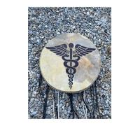 Petit Tambour Chamanique 27cm, Instrument de Musique Traditionnel, Tambour de Méditation, Instrument de Guérison, Fait Main - Taille Unique