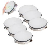 Petit Tambourin - Tambourin à main de 15,2 cm, ensemble de 6 pièces de percussion, instrument de musique en bois | Équipement de cercle rythmique pour yoga, église, méditation, fête, école, danse, jeu