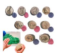 Petit tampon décoratif - Tampons marques d'artisanat, timbres d'art, timbres la faune, tampons jeu, empreinte animale créative, étiquette d'impression patte bois, timbres sur les pistes naturelles | C