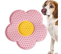 Petit tapis à lécher pour chiens - Tapis d'alimentation lente pour une alimentation saine | Coussin pour lécher le beurre, tapis en silicone à fleurs pour préparer, clouer la coupe, se baigner,