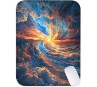 Petit Tapis de Souris 15 x 20 cm, Tapis Souris Vagues l'océan sous Main Bureau avec Base Antidérapante, Mouse Pad Bords Cousus, Imperméable, Portable et Lavable, Accessoire Bureau (Paysage) J2-15