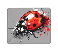 Petit Tapis de Souris 180 x 220 mm Avec Base en Caoutchouc Antidérapant et Imperméable, Gaming Tapis de Souris pour Femmes, Enfants, Hommes, Ordinateurs Portables sans Fil, Cadeaux, (Coccinelle) K-654