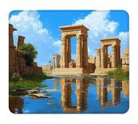 Petit Tapis de Souris 200x150x3mm, Bleu Tapis de Souris Gaming avec Base en Caoutchouc Antidérapant et Imperméable, Portable Tapis de Bureau, Surface Spéciale pour Accessoire Bureau, Paysage V-2049