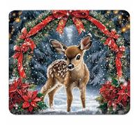 Petit Tapis de Souris 230x180x3mm, Cerf Tapis de Souris Gaming avec Base en Caoutchouc Antidérapant et Imperméable, Portable Tapis de Bureau, Accessoire Bureau, Cadeau Homme, ScèNe De Neige Y-6041