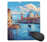 Petit Tapis de Souris 24 x 20 cm avec Base en Caoutchouc Antidérapant et Imperméable, Gaming Tapis de Souris pour Femmes, Enfants, Hommes, Ordinateurs Portables sans Fil (Ville d'eau de Venise) k-812