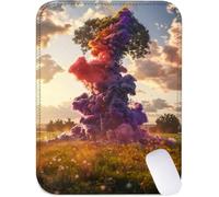 Petit Tapis de Souris 26 x 21 cm, Tapis Souris Pelouse sous Main Bureau avec Base en Caoutchouc Antidérapante, Mouse Pad Bords Cousus, Imperméable, Portable et Lavable, Deco Bureau (Arbre) J2-793