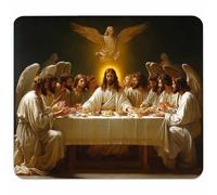 Petit Tapis de Souris 260x220x3mm, Blanc Tapis de Souris Gaming avec Base en Caoutchouc Antidérapant et Imperméable, Portable Tapis de Bureau, Surface Spéciale pour Accessoire Bureau, Ange M-3882