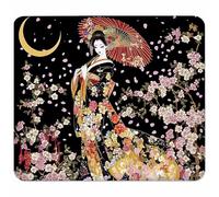 Petit Tapis de Souris 260x220x3mm, Noir Tapis de Souris Gaming avec Base en Caoutchouc Antidérapant et Imperméable, Portable Tapis de Bureau, Accessoire Bureau, Cadeau Homme, Femmes Japonaises 8-1798