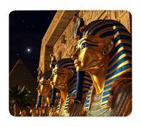 Petit Tapis de Souris 260x220x3mm, Or Tapis de Souris Gaming avec Base en Caoutchouc Antidérapant et Imperméable, Tapis de Bureau Améliore la Vitesse et la Précision, Accessoire Bureau, Pharaon 0-7259