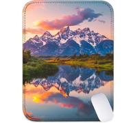 Petit Tapis de Souris 32 x 26 cm, Tapis Souris Montagne Sous Main Bureau avec Base en Caoutchouc Antidérapante, Mouse Pad Bords Cousus, Imperméable, Portable et Lavable, Accessoire Bureau (Lac) J2-951