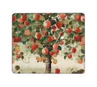 Petit tapis de souris amusant avec base en caoutchouc antidérapant, tapis de souris de jeu ultra lisse, motif fruits sous l'arbre, lavable pour bureau, ordinateur portable, PC et bureau 17,8 x 21,8 cm