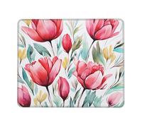 Petit tapis de souris amusant avec base en caoutchouc antidérapant, tapis de souris de jeu ultra lisse, motif tulipe aquarelle, lavable, pour bureau, ordinateur portable, PC et bureau 17,8 x 21,8 cm