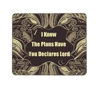 Petit tapis de souris amusant avec base en caoutchouc antidérapant, tapis de souris de jeu ultra lisse I Know The Plans Have You Declares Lord lavable pour bureau, ordinateur portable, PC et bureau