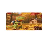 Petit tapis de souris antidérapant en caoutchouc imperméable pour ordinateur portable, bureau et décoration de bureau - 30,5 x 61 cm - Motif forêt d'automne