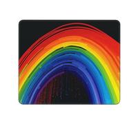 Petit tapis de souris arc-en-ciel avec base en caoutchouc antidérapant pour souris sans fil, ordinateur portable, pour homme et femme, petit tapis de bureau pour la maison, 25,4 x 30,5 cm