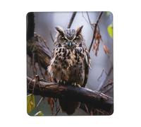 Petit tapis de souris avec base en caoutchouc antidérapant Hibou sur une branche Tapis de souris pour homme et femme, tapis de souris d'ordinateur pour souris sans fil, tapis de clavier, tapis de