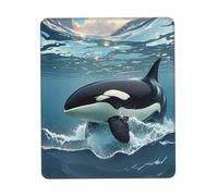 Petit tapis de souris avec base en caoutchouc antidérapante Orque pour homme et femme, tapis de souris d'ordinateur pour souris sans fil, tapis de clavier pour la maison