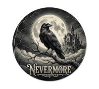 Petit tapis de souris avec citation littéraire gothique Raven Nevermore | Manoir gothique, pleine lune, décoration gothique savante, thème littéraire, art détaillé