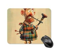 Petit tapis de souris carré en forme de cornemuse écossaise avec base en caoutchouc antidérapant - Accessoires de bureau pour ordinateur portable, jeu, bureau, décoration d'intérieur