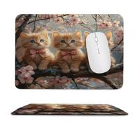 Petit Tapis de Souris Compact Cherry Blossom chatte 420 x 350 mm bn-991 | Base Antidérapante en Caoutchouc Souple, Surface Laveable et Imperméable, Bords Renforcés Cousus, Compact et Léger