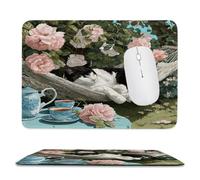 Petit Tapis de Souris Compact Tasse à thé Flower CAT 250 x 200 mm bn-412