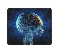 Petit tapis de souris d'ordinateur pour homme et femme, intelligence artificielle, cerveau (1) tapis de souris imprimé pour souris sans fil avec base antidérapante, tapis de souris pour ordinateur