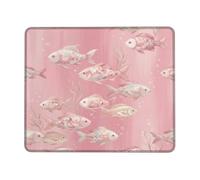Petit tapis de souris fantaisie avec illustration de poisson sous-marin | Décoration côtière, scène sous-marine, plantes aquatiques, atmosphère sereine, illustration inspirée de la nature