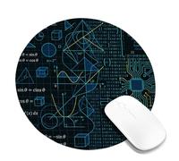 Petit tapis de souris formule mathématique et circuit imprimé | Schémas géométriques, motif de code binaire, motif de circuit imprimé, thème d'ingénierie, accessoire de bureau inspiré de la