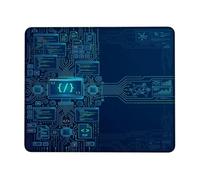 Petit tapis de souris futuriste sur le thème de la technologie | Motif de circuit numérique, syntaxe de programmation, ambiance technologique futuriste, accessoire de bureau pour développeur