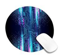 Petit tapis de souris futuriste sur le thème des données du circuit imprimé | Code binaire numérique, d'inspiration punk, espace de travail high-tech, accessoire pour passionnés de technologie
