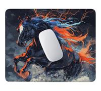 Petit Tapis de Souris Gaming cheval de guerre et feu 240 x 200 mm c-965 | Base Caoutchouc Antidérapante, Imperméable, Bords Cousus Anti-Effilochure,Adapté au Bureau, Gaming Occasionnel et Déplacement
