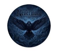 Petit tapis de souris gothique avec citation du corbeau Nevermore | Style gothique, thème fantastique sombre, atmosphère ambiante, accents de plumes, citation littéraire