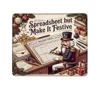 Petit tapis de souris humoristique avec citation de Noël Casse-noisette | Illustration casse-noisette, humour de bureau de vacances, accessoire de bureau saisonnier, cadeau comptable