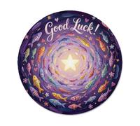 Petit tapis de souris impressionniste avec citation de poisson | Illustration fantaisie, message positif, tourbillon artistique, accessoire de bureau, thème encourageant