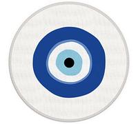 Petit tapis de souris minimaliste bleu mauvais œil, 20 x 20 cm, lavable en tissu rond pour bureau, ordinateur portable, base en caoutchouc antidérapant, cadeau pour adolescentes