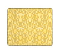 Petit tapis de souris moderne minimaliste arches courbes d'été jaune carré en caoutchouc lavable idée pour la maison, le bureau, l'ordinateur portable, les joueurs, cadeau carré, 20,3 x 25,4 cm