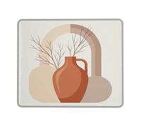 Petit tapis de souris moderne minimaliste avec branches d'arches en terre cuite carré en caoutchouc lisse et esthétique, accessoires pour bureau, maison, ordinateur, ordinateur portable, carré, 20,3 x
