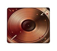 Petit tapis de souris motif disque vinyle vintage automne | Feuilles d'érable, thème musical, plateau tournant rétro esthétique, palette de couleurs d'automne chaudes