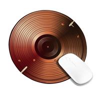Petit tapis de souris motif disque vinyle vintage automne | Feuilles d'érable, thème musical, plateau tournant rétro esthétique, palette de couleurs d'automne chaudes
