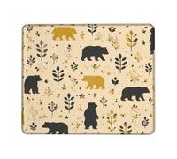 Petit tapis de souris motif ours rustique en caoutchouc lavable pour bureau, maison, dortoir, ordinateur portable, 20,3 x 25,4 cm
