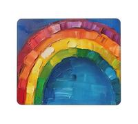 Petit tapis de souris rectangulaire imprimé arc-en-ciel, tapis de souris pour ordinateur, tapis de souris antidérapant 25,4 x 30,5 cm, 20,9 x 24,1 cm