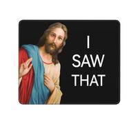 Petit tapis de souris rectangulaire Jesus I Saw That - Grand tapis de souris carré avec bords cousus - 30 x 24,9 cm - Pour la maison et le bureau