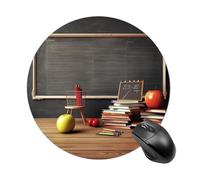 Petit tapis de souris rond antidérapant avec base en caoutchouc imperméable pour enseignant, salle de classe, tableau noir imprimé pour ordinateur portable, bureau, maison, jeux à la maison, design