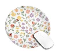 Petit tapis de souris rond en caoutchouc à bords lisses cousus pour bureau, maison, dortoir, ordinateur portable, 20,3 x 20,3 cm