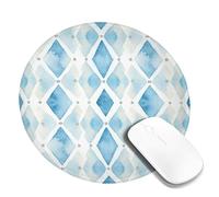 Petit tapis de souris rond moderne minimaliste bleu aquarelle bleu non bleu rond en caoutchouc antidérapant idée pour la maison, le bureau, l'ordinateur portable, les joueurs, cadeau rond 20,3 x 20,3