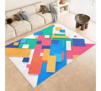 Petit Tapis Décoratif 50x80 cm Texture Douce Imitation Cachemire Impression GéOméTrie Lignes 3D HD Nettoyage Facile à l'Aspirateur ou en Machine Convient pour Salle de Bain Cuisine Entrée
